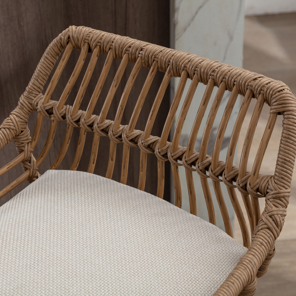 Swivel Bar Stools Set of 2 Adjustable Counter Height Chairs with Footstools for Kitchen, Bar, Restaurant (Beige)