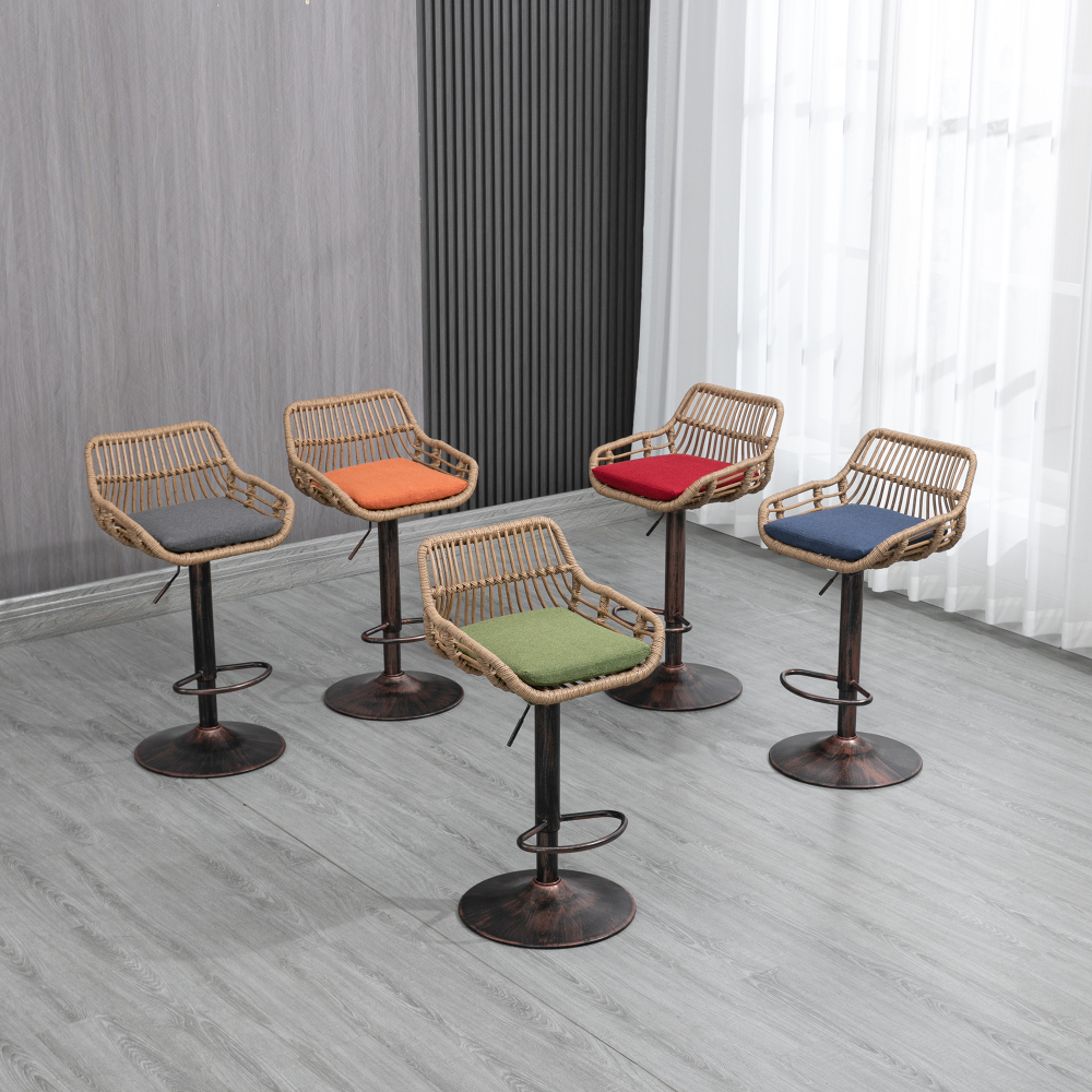 Swivel Bar Stools Set of 2 Adjustable Counter Height Chairs with Footstools for Kitchen, Bar, Restaurant Dining chair