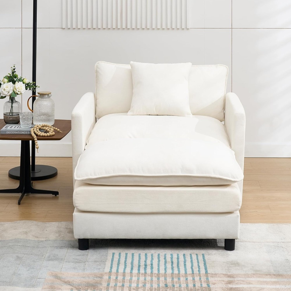 Modular Convertible Sectional Couch, 5 Seat U Shaped Couch Sofa Reversible Chaise Sectional Sofa Deep Seat Cloud Couch Chenille for Home, Apartment, Dorm Living Room