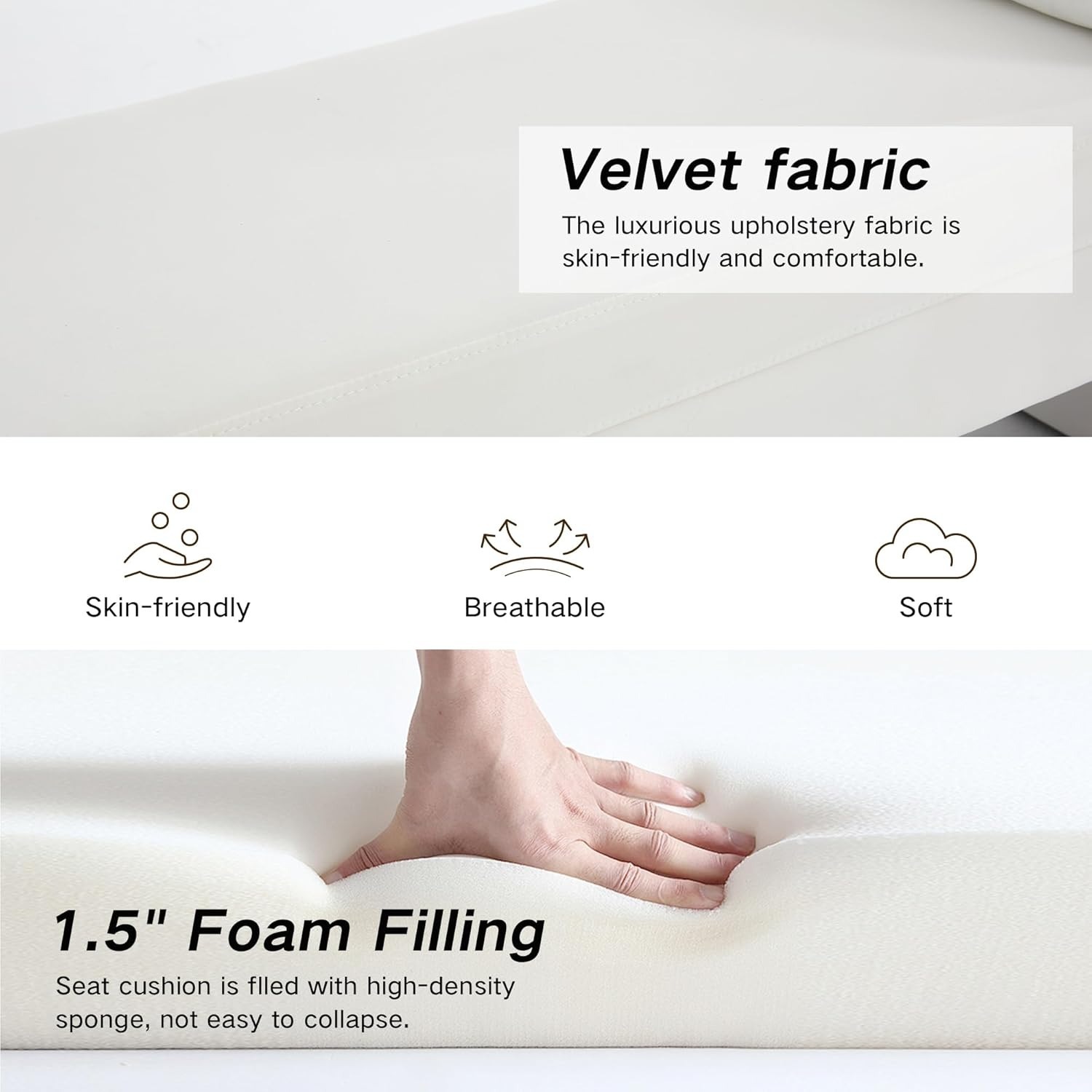 Velvet Bench for Bedroom End of Bed, 60.5- inch Upholstered Button Tufted Ottoman Bench with Rolled Arms, Button-Tufted Ottoman for Living Room, Entryway