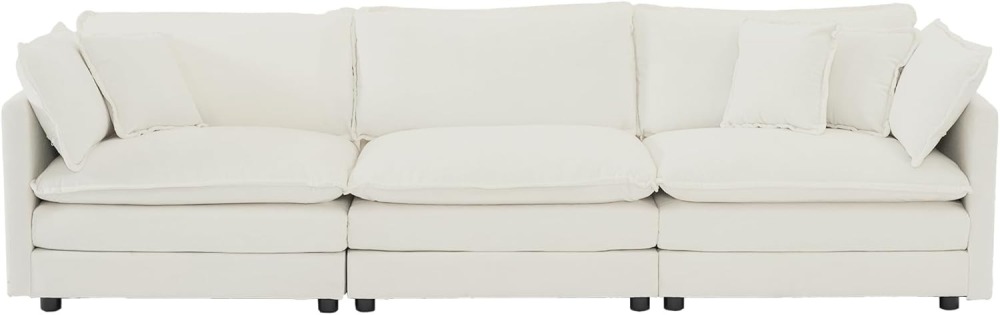 Modular Convertible Sectional Couch, 5 Seat U Shaped Couch Sofa Reversible Chaise Sectional Sofa Deep Seat Cloud Couch Chenille for Home, Apartment, Dorm Living Room