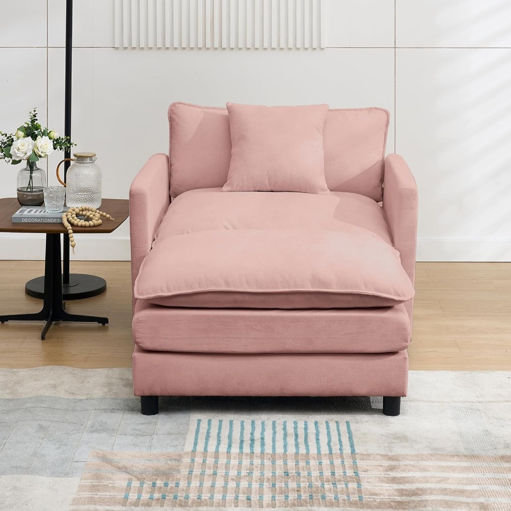 Modular Convertible Sectional Couch, 5 Seat U Shaped Couch Sofa Reversible Chaise Sectional Sofa Deep Seat Cloud Couch Chenille for Home, Apartment, Dorm Living Room