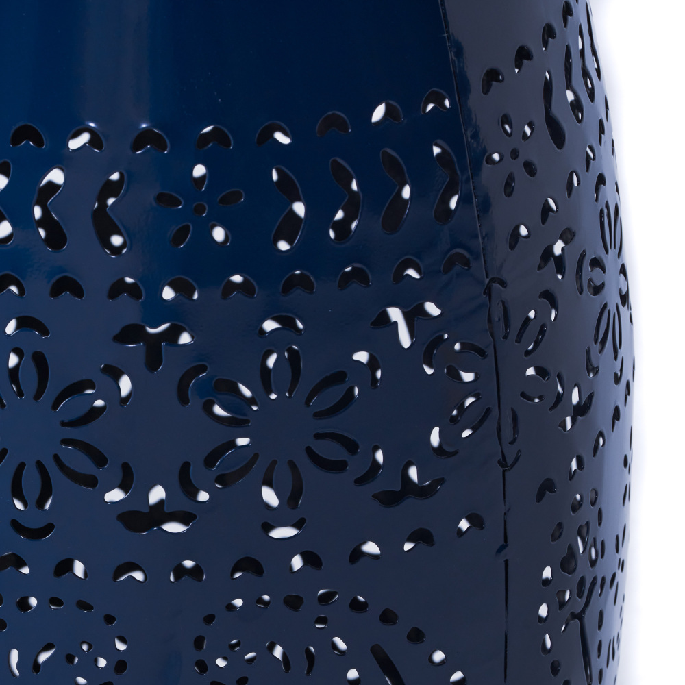 12INCH Rounded METAL FRAME LACE CUT SIDE TABLE – Perfect for Sofa, Hallway & More!