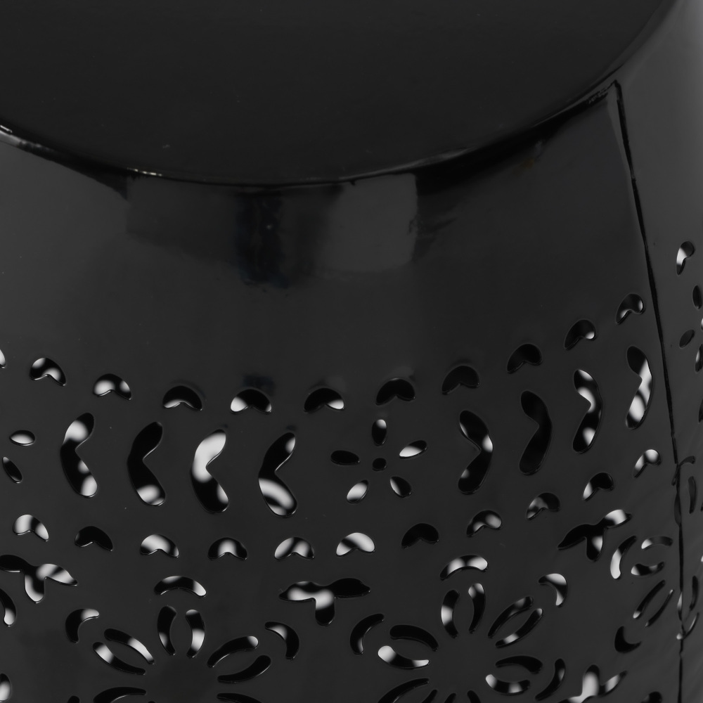 12INCH Rounded METAL FRAME LACE CUT SIDE TABLE – Perfect for Sofa, Hallway & More!