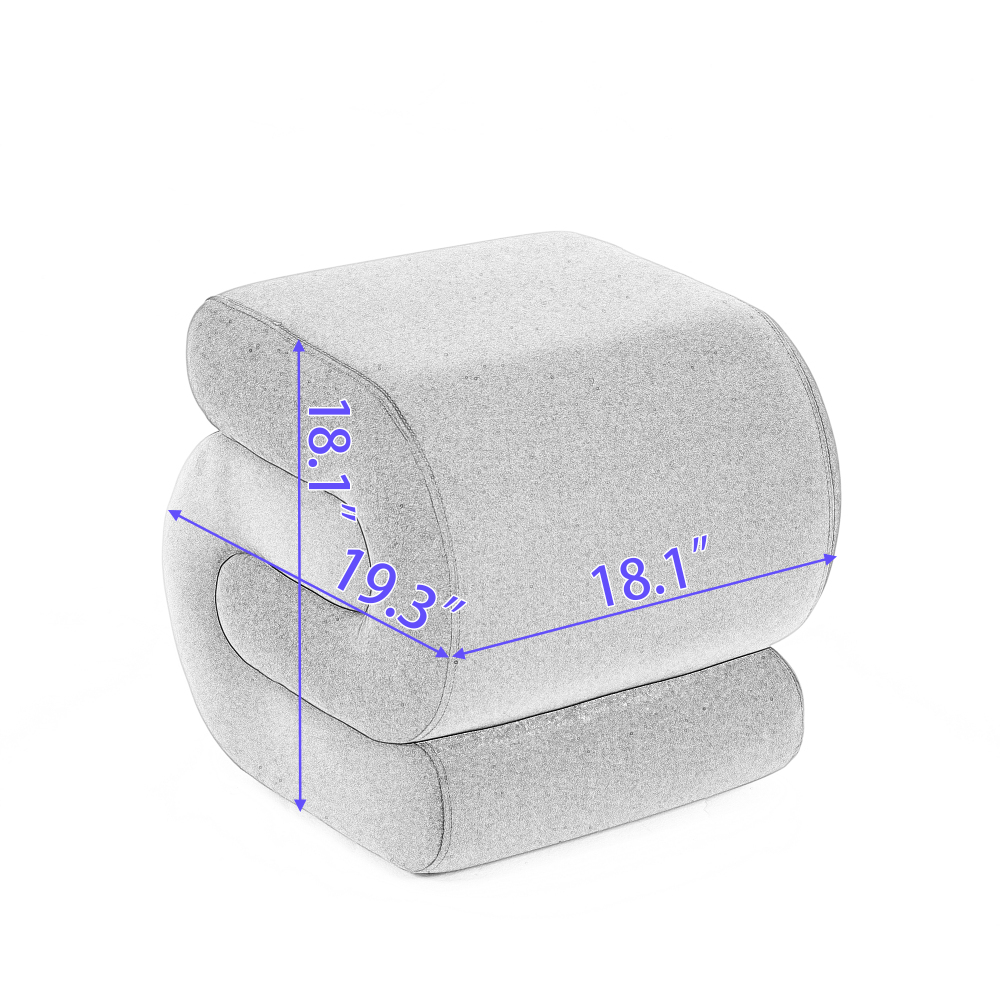 S-Shape Velvet Ottoman, Vanity Stool Upholstered Footrest Ottoman Stool Dressing Chair Makeup Rest Stool Chair for Makeup, Living Room, Bedroom