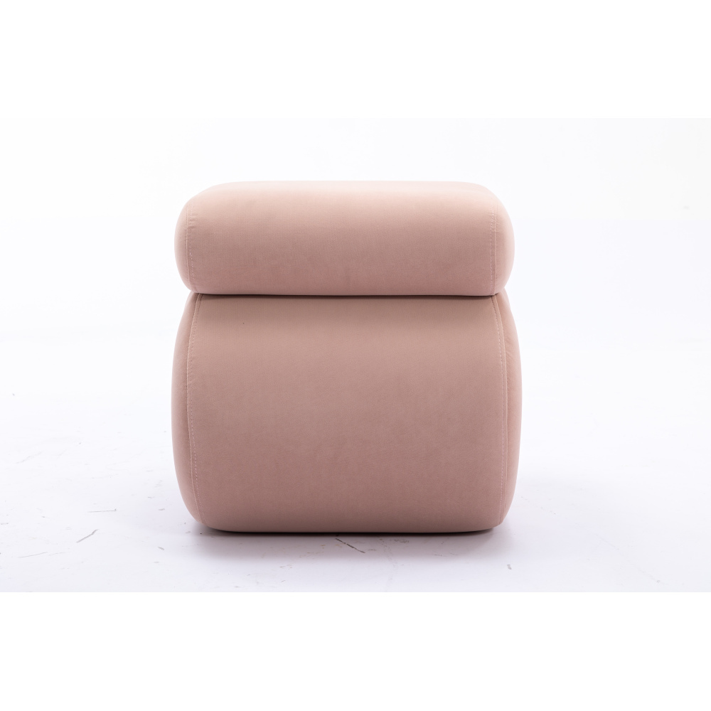 S-Shape Velvet Ottoman, Vanity Stool Upholstered Footrest Ottoman Stool Dressing Chair Makeup Rest Stool Chair for Makeup, Living Room, Bedroom