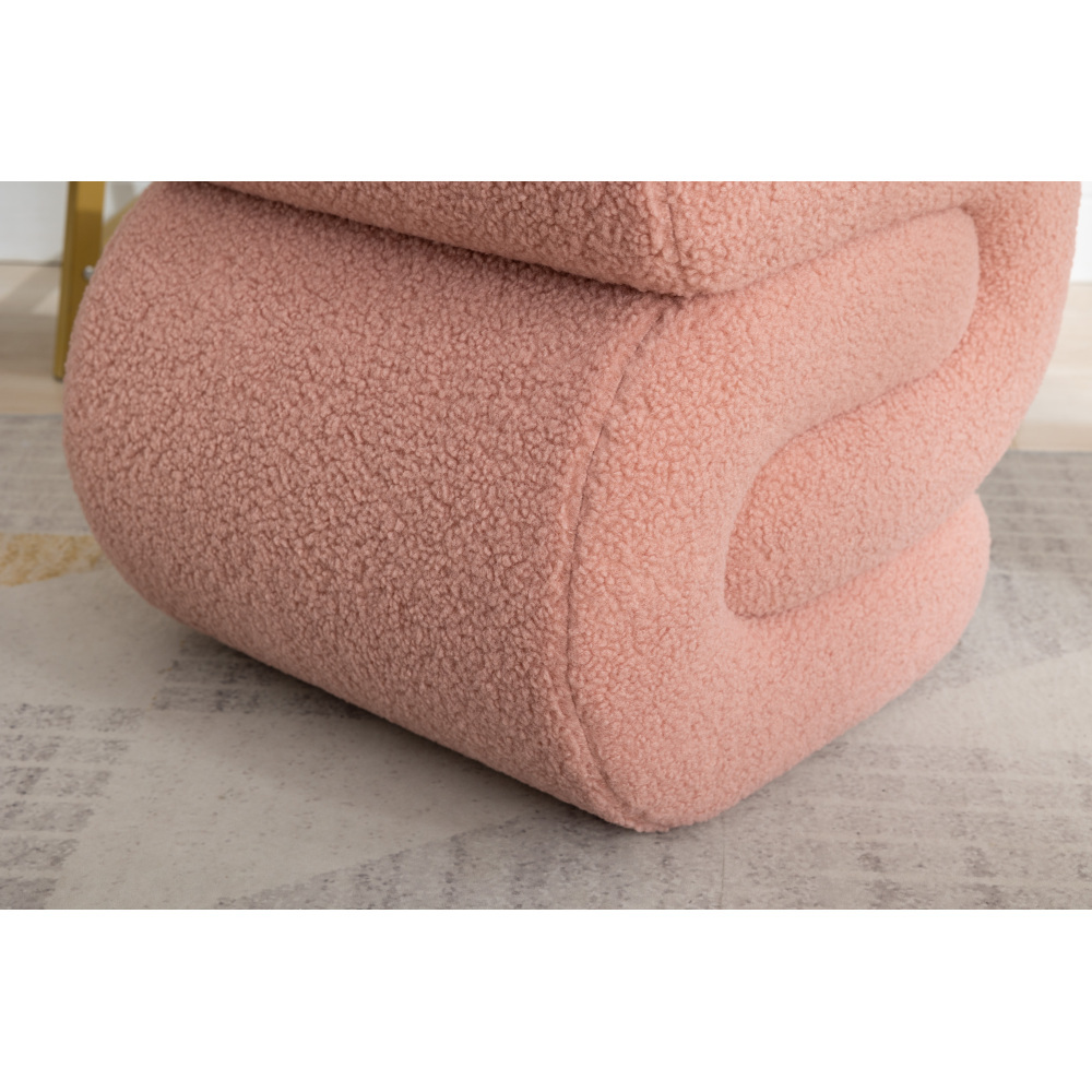 S-Shape Velvet Ottoman, Vanity Stool Upholstered Footrest Ottoman Stool Dressing Chair Makeup Rest Stool Chair for Makeup, Living Room, Bedroom