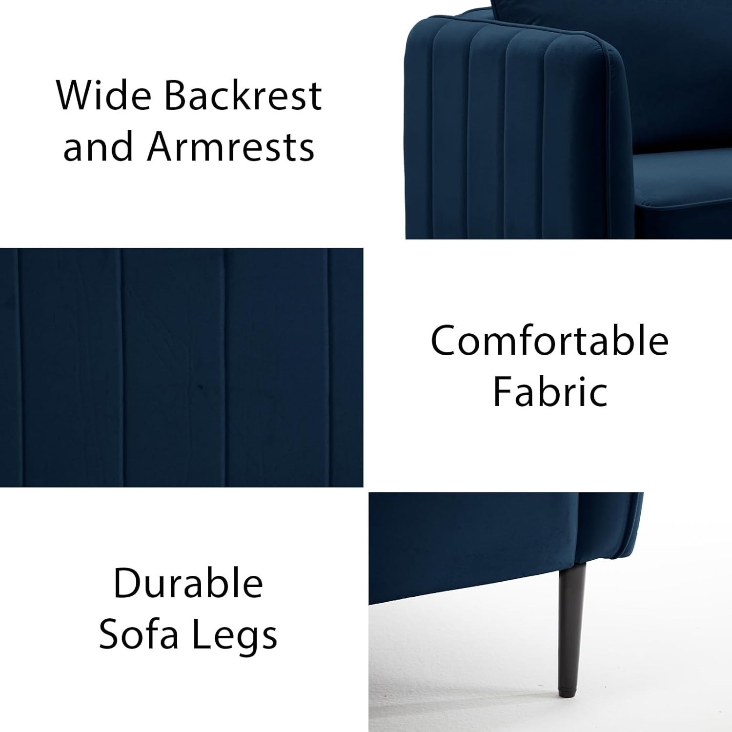 Modern Velvet Accent Chair, Upholstered Single Sofa Chairs Armchair with Square Arm, Accent Chairs for Living Room, Bedroom, Apartment (2 PCS Velvet Chair