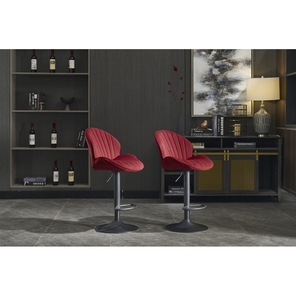 Bar Stools Set of 3, Modern Swivel Bar Chairs, Adjustable PU Leather Upholstered Barstools Counter Height with Square Open Back for Bar, Kitchen Island, Dining Room