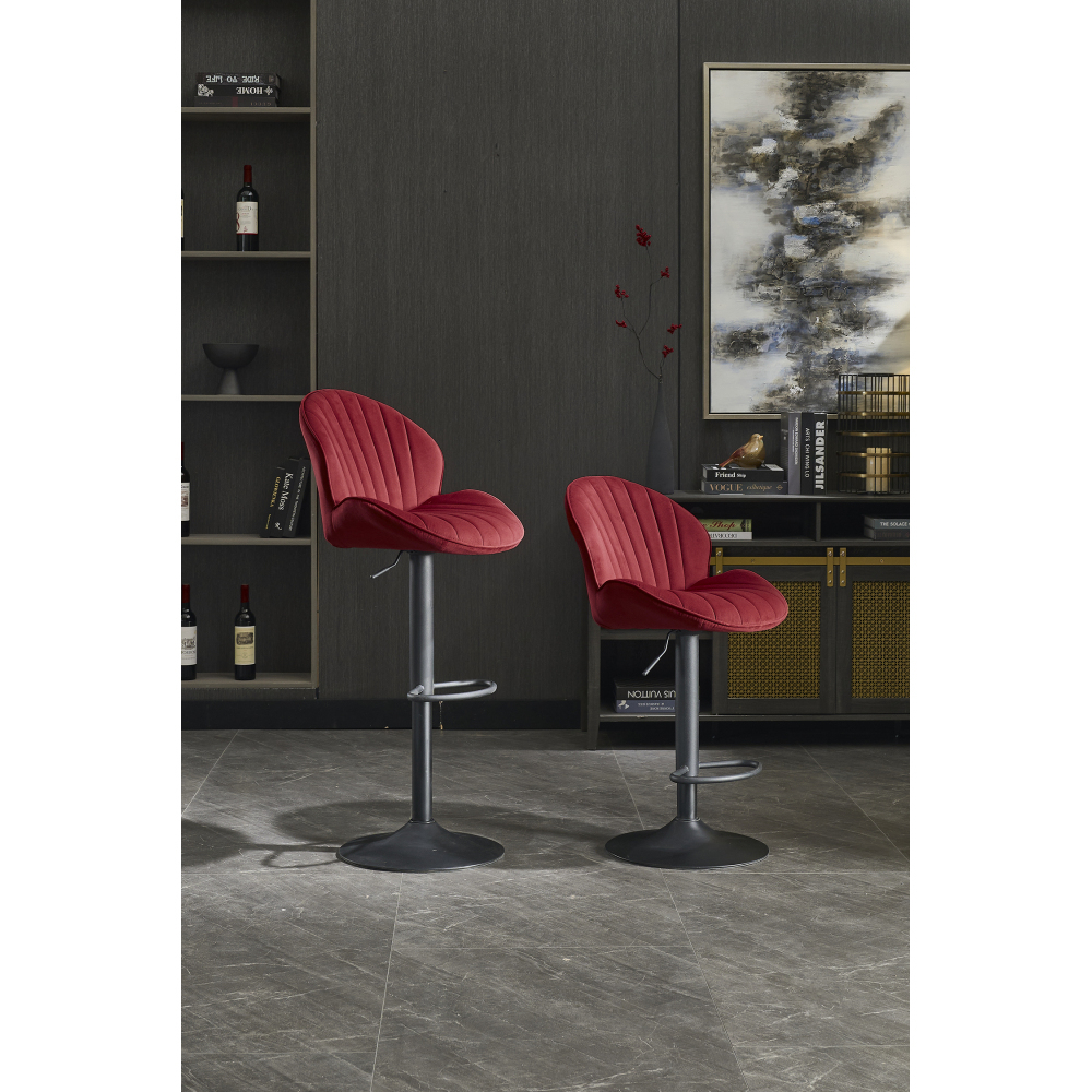 Bar Stools Set of 3, Modern Swivel Bar Chairs, Adjustable PU Leather Upholstered Barstools Counter Height with Square Open Back for Bar, Kitchen Island, Dining Room