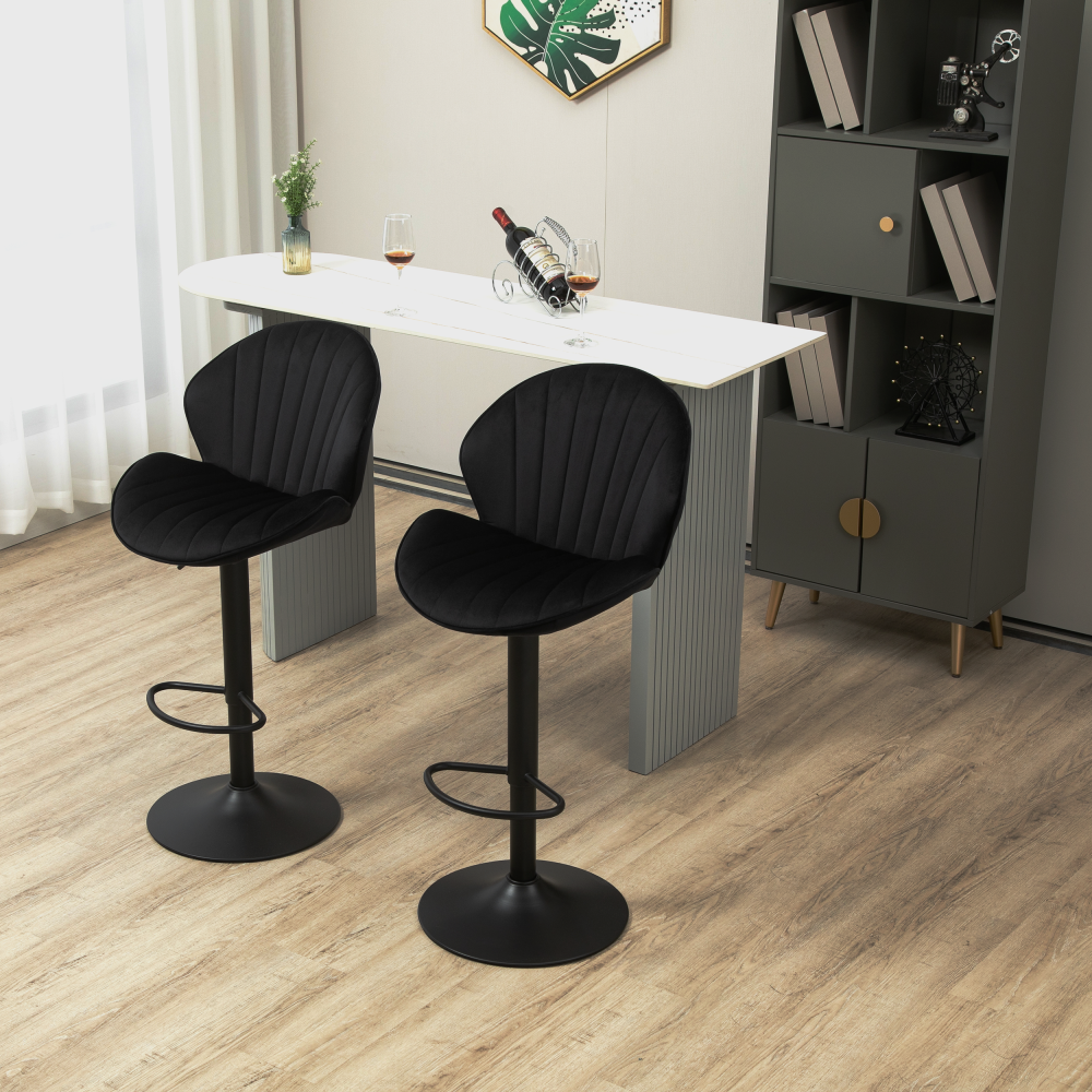 Bar Stools Set of 2 - Adjustable Barstools with Back and Footrest, Counter Height Bar Chairs for Kitchen dining room