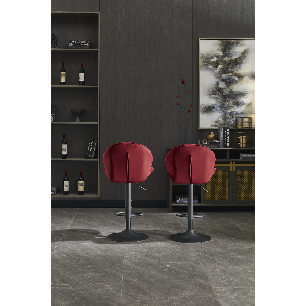 Bar Stools Set of 3, Modern Swivel Bar Chairs, Adjustable PU Leather Upholstered Barstools Counter Height with Square Open Back for Bar, Kitchen Island, Dining Room
