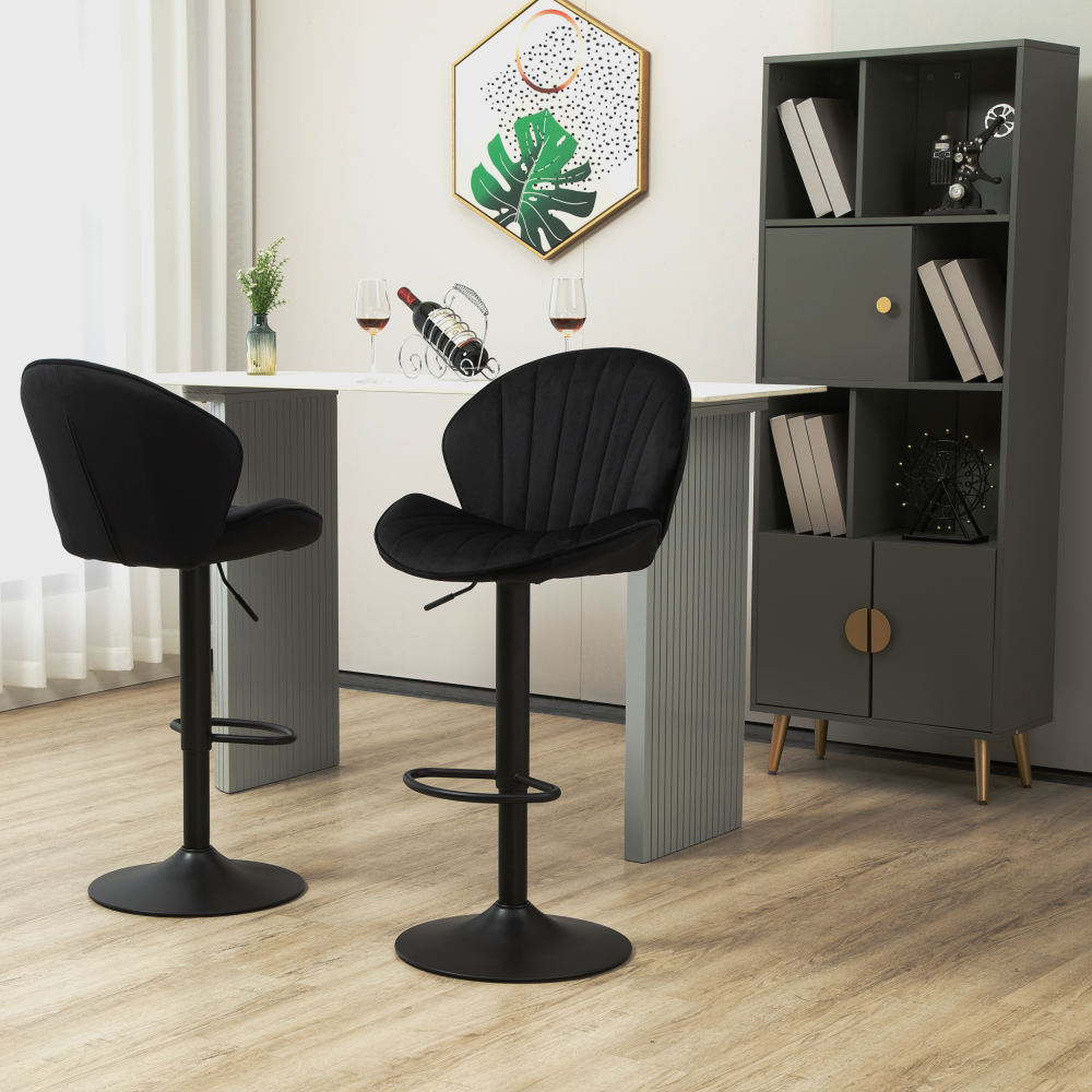 Bar Stools Set of 2 - Adjustable Barstools with Back and Footrest, Counter Height Bar Chairs for Kitchen dining room