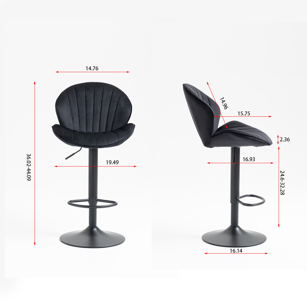 Bar Stools Set of 2 - Adjustable Barstools with Back and Footrest, Counter Height Bar Chairs for Kitchen dining room