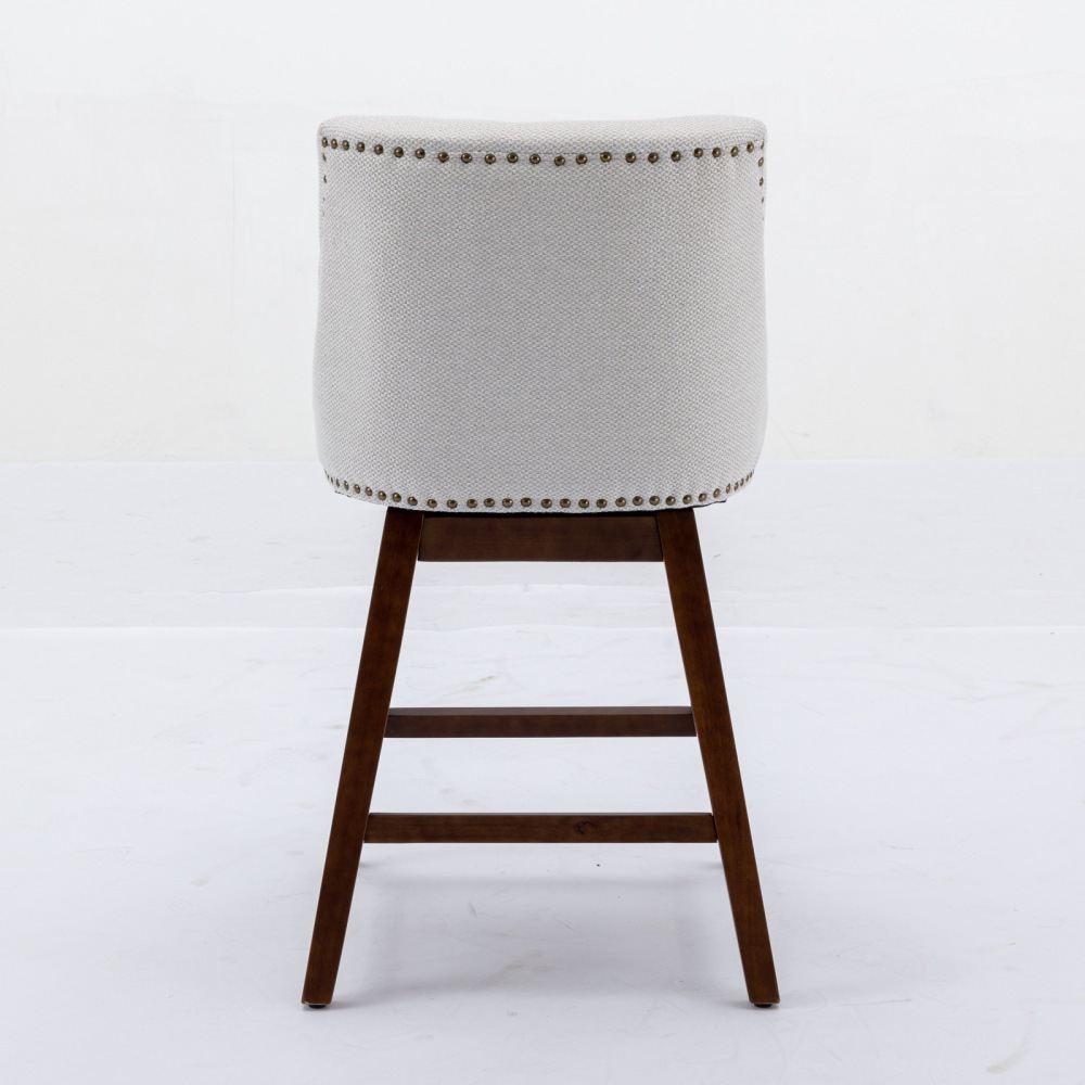 Counter Height Swivel Barstools, 26'' H Seat Height Upholstered Bar Stools Set of 2, Fabric dining room