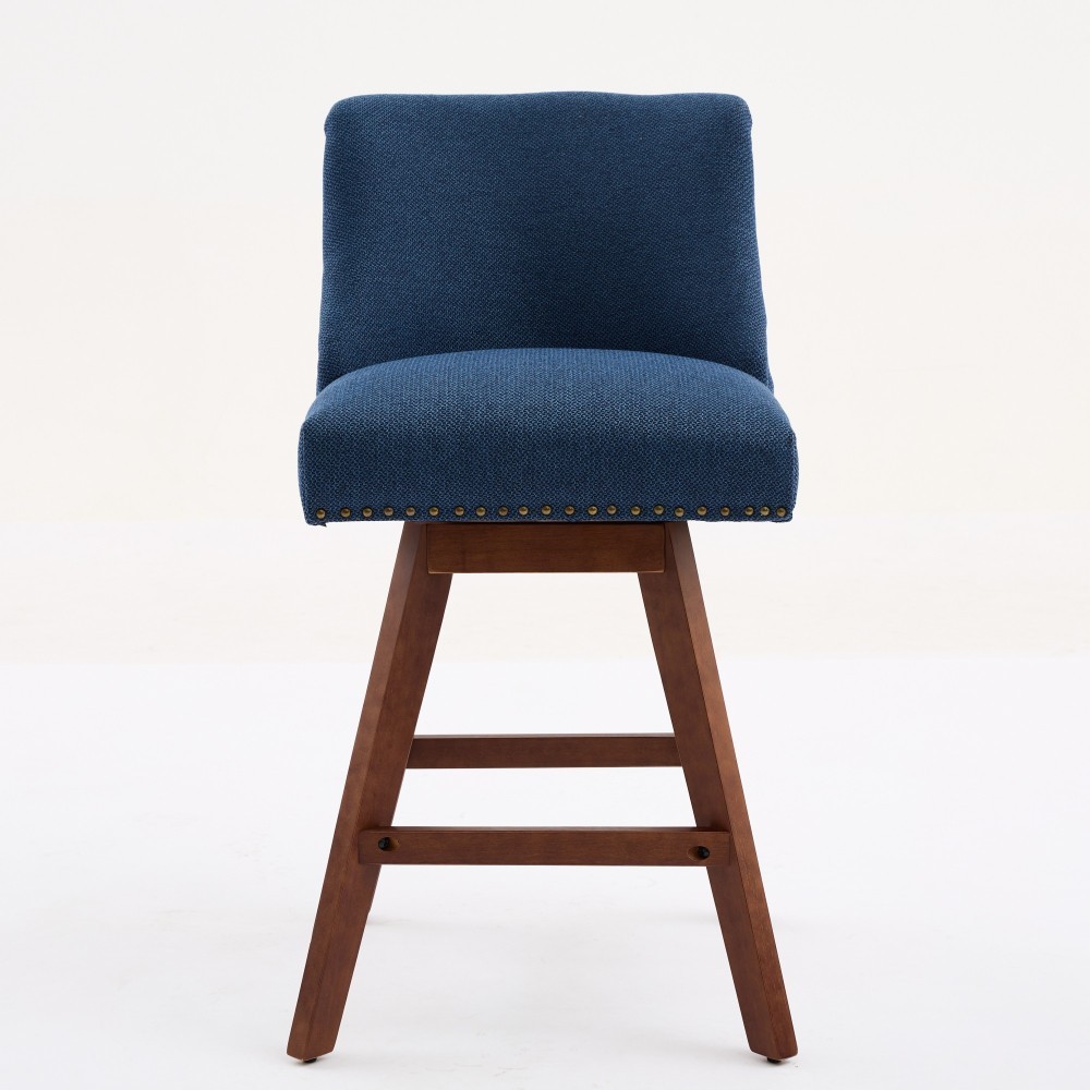Counter Height Swivel Barstools, 26'' H Seat Height Upholstered Bar Stools Set of 2, Fabric dining room