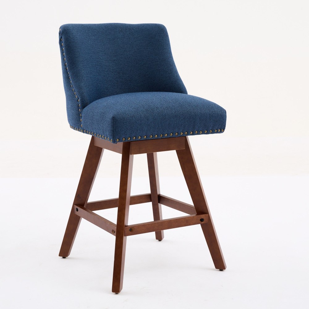 Counter Height Swivel Barstools, 26'' H Seat Height Upholstered Bar Stools Set of 2, Fabric dining room