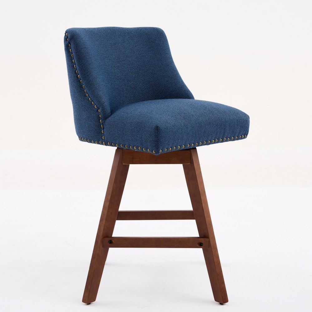 Counter Height Swivel Barstools, 26'' H Seat Height Upholstered Bar Stools Set of 2, Fabric dining room