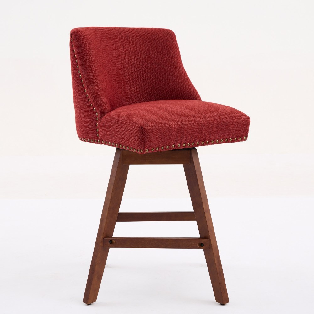 Counter Height Swivel Barstools, 26'' H Seat Height Upholstered Bar Stools Set of 2, Fabric dining room