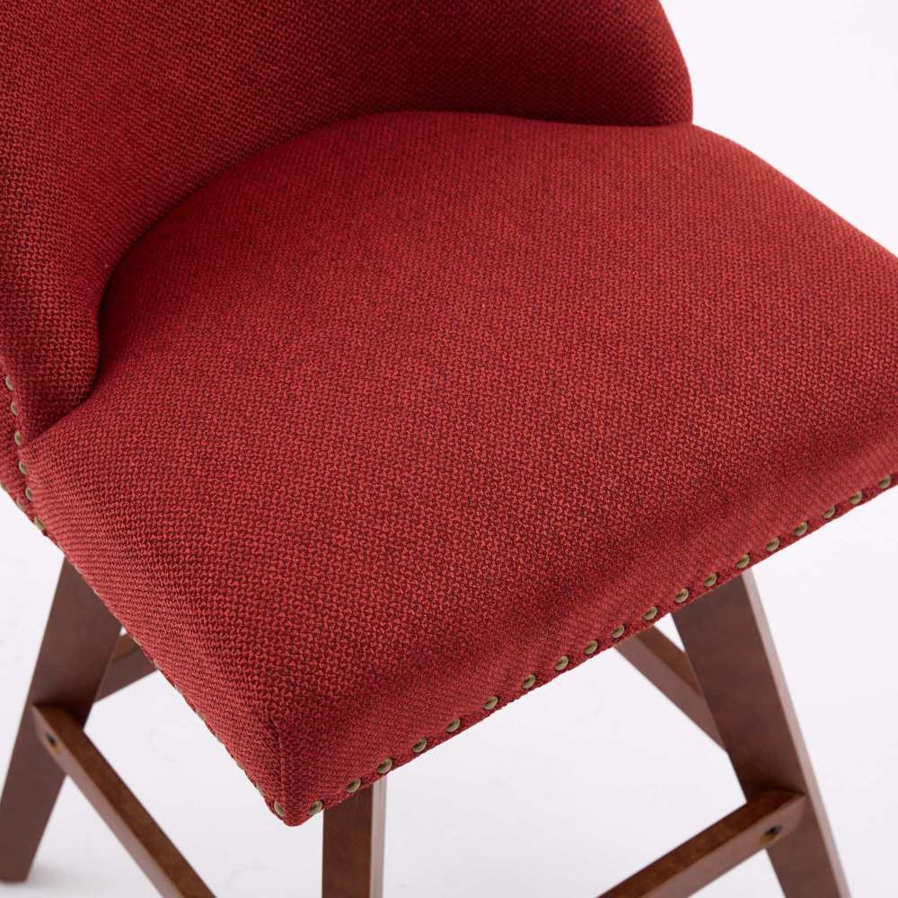 Counter Height Swivel Barstools, 26'' H Seat Height Upholstered Bar Stools Set of 2, Fabric dining room