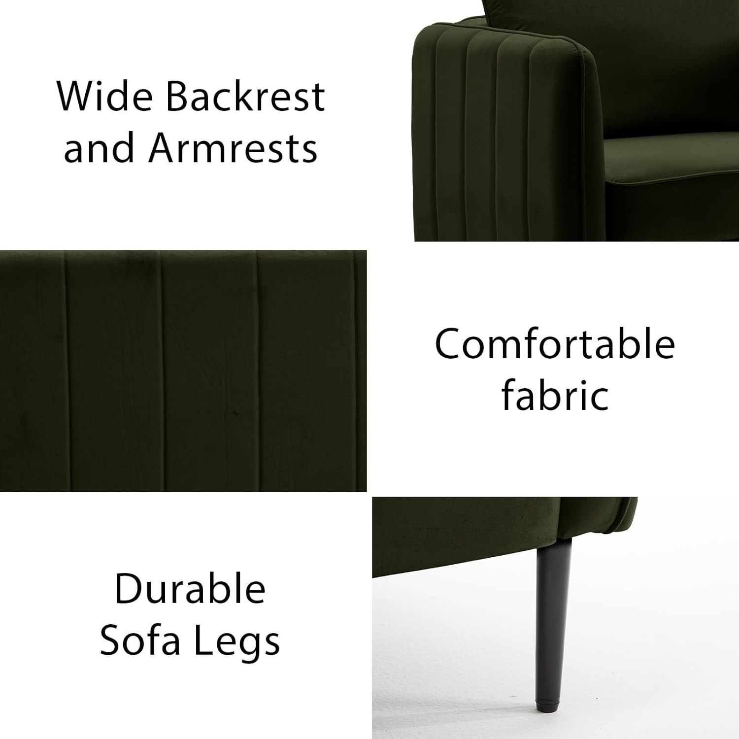 Modern Velvet Accent Chair, Upholstered Single Sofa Chairs Armchair with Square Arm, Accent Chairs for Living Room, Bedroom, Apartment (2 PCS Velvet Chair