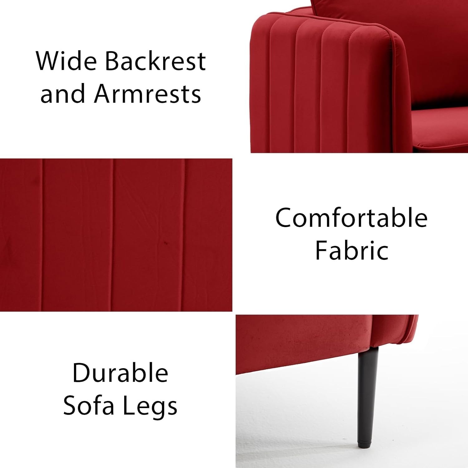 Modern Velvet Accent Chair, Upholstered Single Sofa Chairs Armchair with Square Arm, Accent Chairs for Living Room, Bedroom, Apartment (2 PCS Velvet Chair