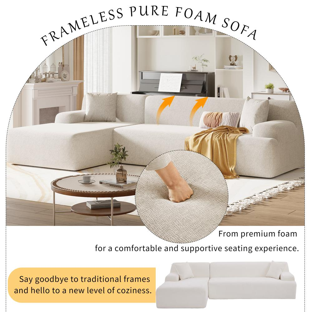 U_Style Modern L-Shape Modular Sectional Sofa – 2-Piece Free Combination, Spacious Living Room/Bedroom/Salon Furniture with Sleek Minimalist Design