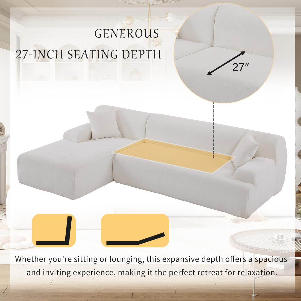 U_Style Modern L-Shape Modular Sectional Sofa – 2-Piece Free Combination, Spacious Living Room/Bedroom/Salon Furniture with Sleek Minimalist Design