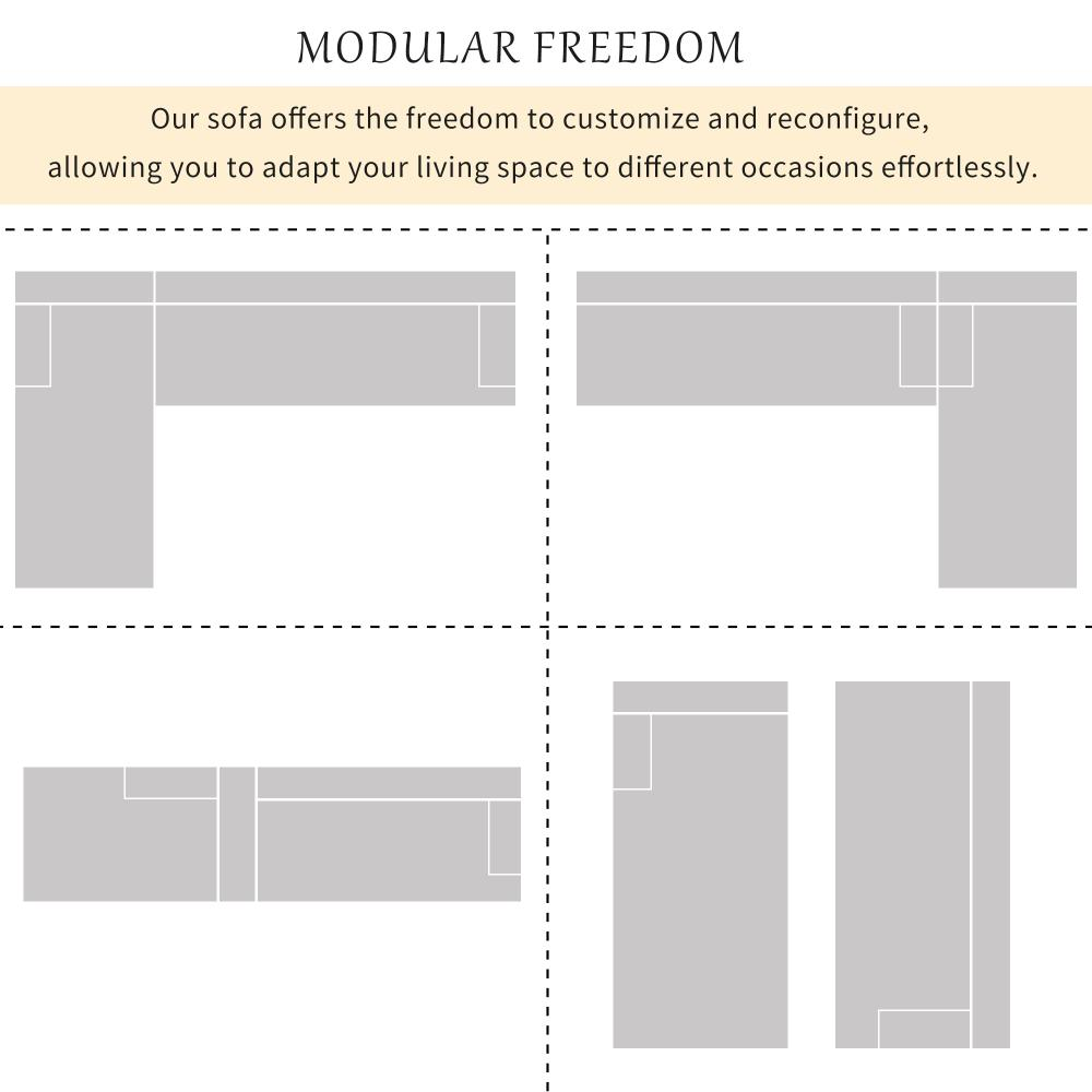 U_Style Modern L-Shape Modular Sectional Sofa – 2-Piece Free Combination, Spacious Living Room/Bedroom/Salon Furniture with Sleek Minimalist Design