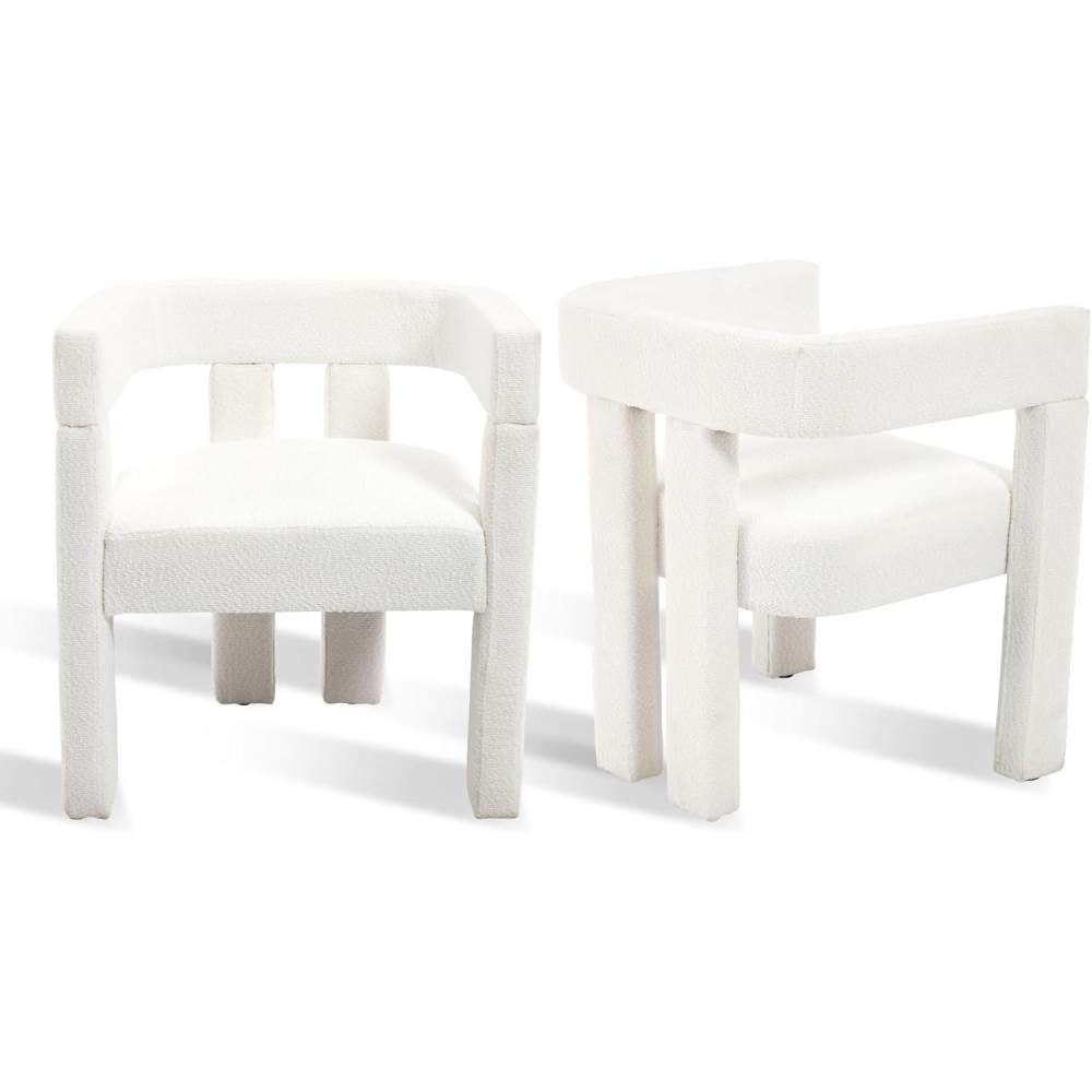 SZLIZCCC Modern Dining Chair Set of 2 / Living Room Chairs, Fabric Armchair, Upholstered Barrel Chair for Living Room Kitchen Office (Black, Set of 2)