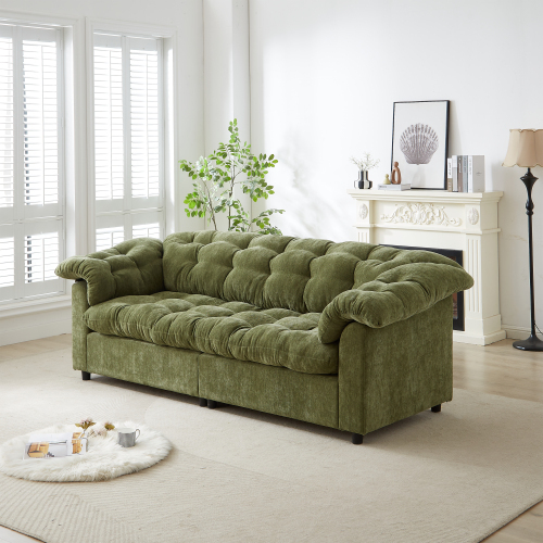 94.8"  Retro Couch Comfort Deep Seat Sofa, 3-Seater Sofa Upholstered Cloud Couch Fluffy Cloud Sofa ,Chenille Sofa Suitable for Living Rooms,Offices Apartments