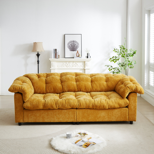 94.8"  Retro Couch Comfort Deep Seat Sofa, 3-Seater Sofa Upholstered Cloud Couch Fluffy Cloud Sofa ,Chenille Sofa Suitable for Living Rooms,Offices Apartments