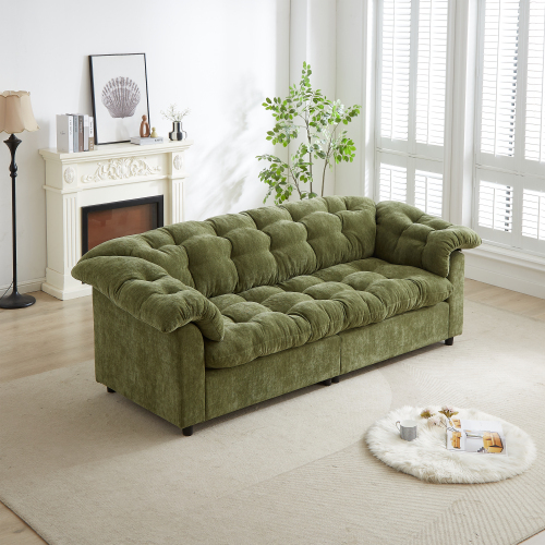 94.8"  Retro Couch Comfort Deep Seat Sofa, 3-Seater Sofa Upholstered Cloud Couch Fluffy Cloud Sofa ,Chenille Sofa Suitable for Living Rooms,Offices Apartments