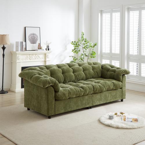 94.8"  Retro Couch Comfort Deep Seat Sofa, 3-Seater Sofa Upholstered Cloud Couch Fluffy Cloud Sofa ,Chenille Sofa Suitable for Living Rooms,Offices Apartments