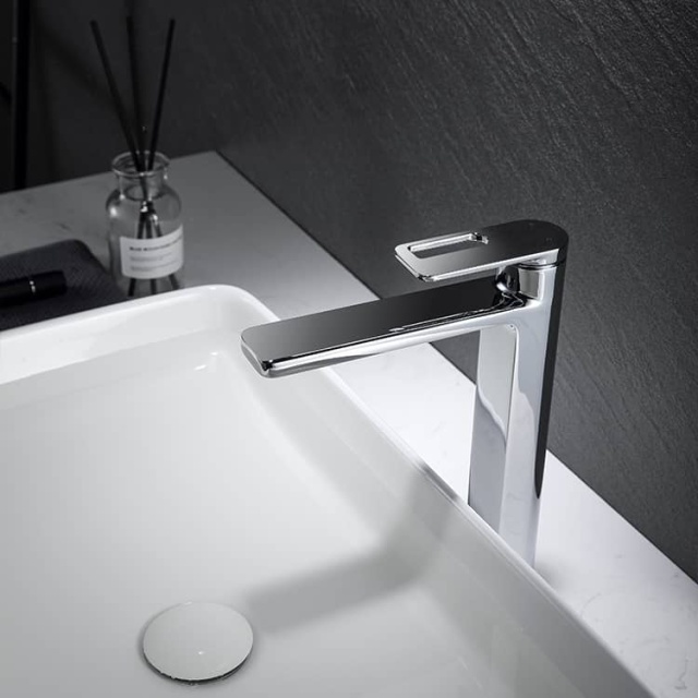 Chrome ZORN tall wash basin mixer tap – F51002-1