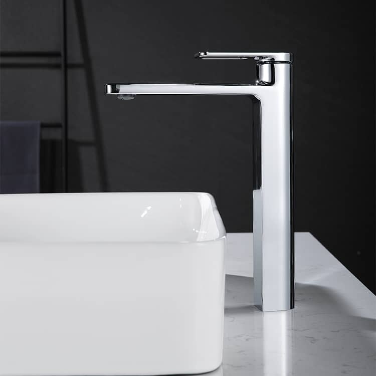 Chrome ZORN tall wash basin mixer tap – F51002-1