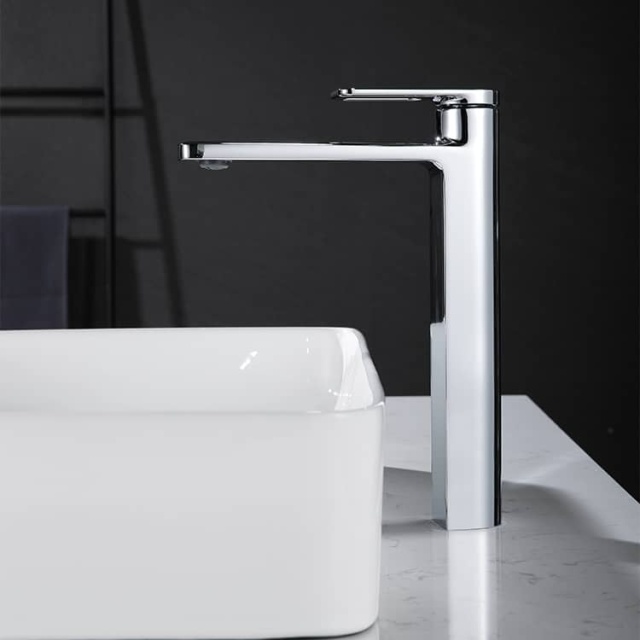 Chrome ZORN tall wash basin mixer tap – F51002-1