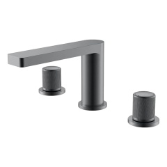 Chrome ZORN double handles wash basin mixer faucet – F51055-1