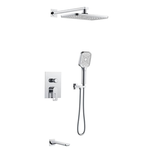 Chrome zorn 3 function wall-in shower set– S50011-A-1
