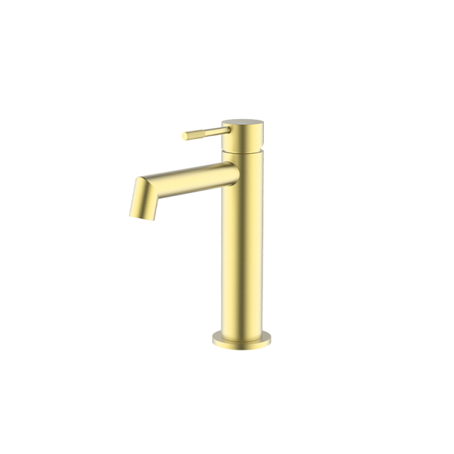 Luxury Water Tap Single Lever Handle Cooper Round Basin Mixer Faucet for Bathroom Hotel Villa