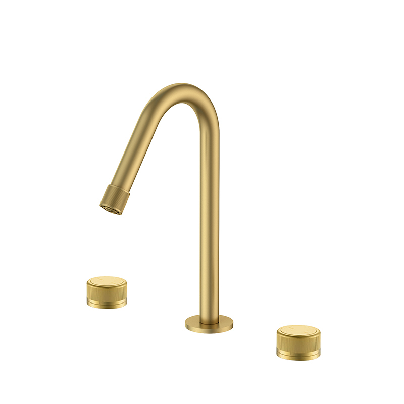 Brass Double Handle 3 Hole Widespread Bathroom Split Wash Basin Sink Faucet Deck Mounted 3 Hole Dual Handle Chrome Basin Mixer