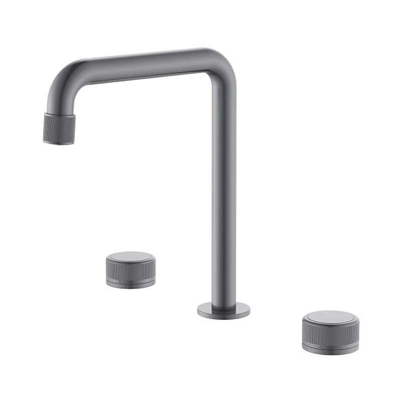 Newly Deck Mount Brass 3 Holes Bathroom WashBasin Faucet Mixers Dual Handle Basin Faucets