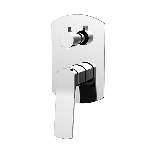 Wall Mounted Brass Hot Cold Concealed Shower Bath Mixer Round Bathroom Shower diverter Valve