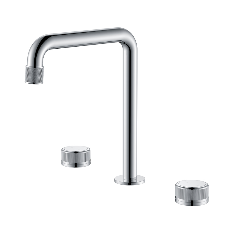 Newly Deck Mount Brass 3 Holes Bathroom WashBasin Faucet Mixers Dual Handle Basin Faucets