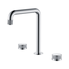 Newly Deck Mount Brass 3 Holes Bathroom WashBasin Faucet Mixers Dual Handle Basin Faucets