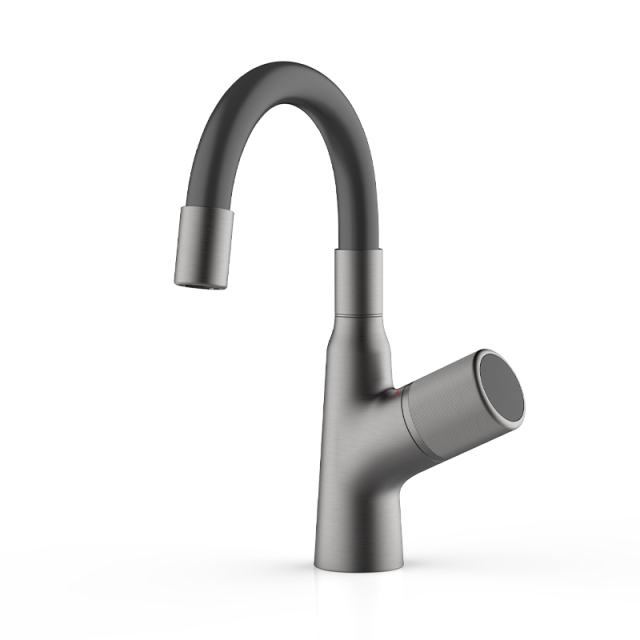 High Quality Single-Handle Contemporary Deck Mounted Basin Faucet 360 Rotation Spring Black Plated Polished Ceramic Modern