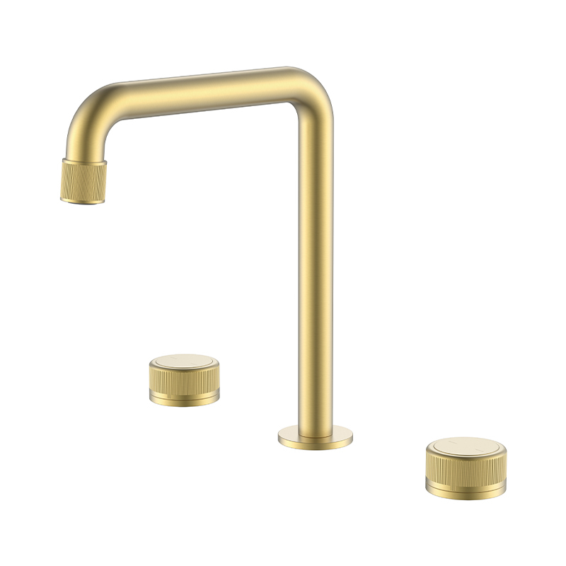 Newly Deck Mount Brass 3 Holes Bathroom WashBasin Faucet Mixers Dual Handle Basin Faucets