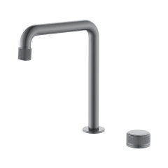 Modern 2 Holes Deck Brass Waterfall Single Handle Vanity Basin Bathtub Mixer Tap