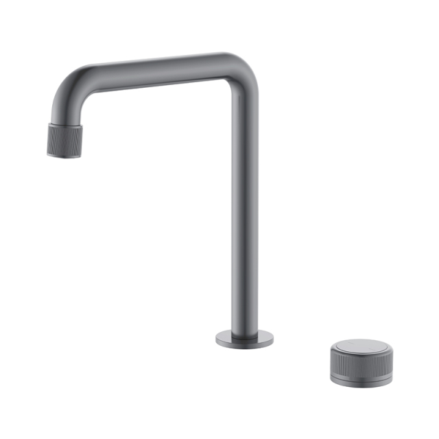 Modern 2 Holes Deck Brass Waterfall Single Handle Vanity Basin Bathtub Mixer Tap