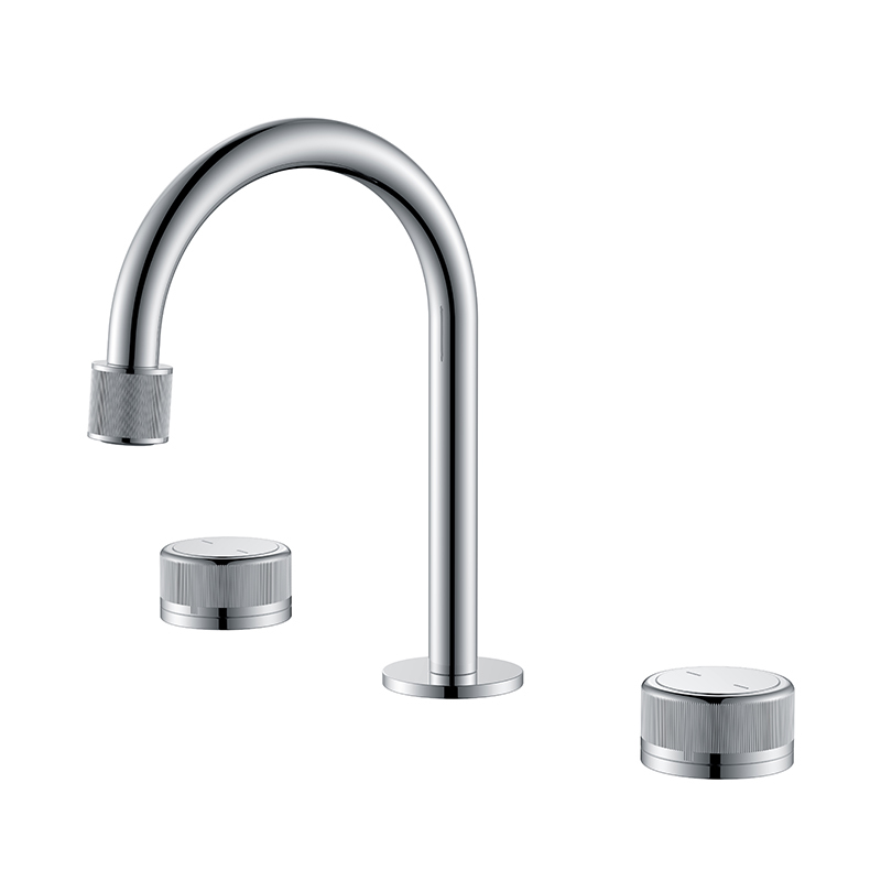 Newly Deck Mount Brass 3 Holes Bathroom WashBasin Faucet Mixers Dual Handle Basin Faucets